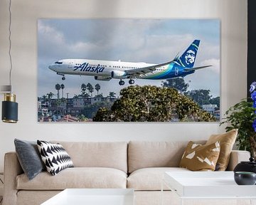 Atterrissage du Boeing 737-900ER d'Alaska Airlines. sur Jaap van den Berg