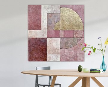 Gouden geometrie | Abstracte aardetinten kunst