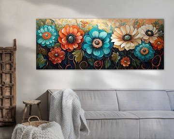 Kleurrijke Bloemen en Bladeren