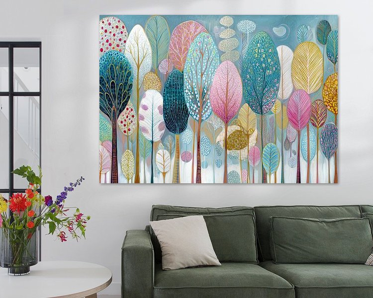 Voorbeeld van het werk in een kamer