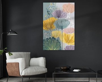 Nature morte florale joyeuse et colorée sur Studio des Fleurs