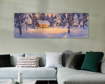 Besneeuwde blokhut van De Mooiste Kunst