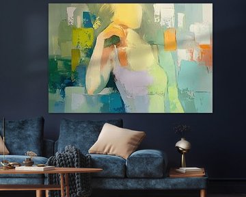 Femme avec couleurs | Portrait abstrait femme