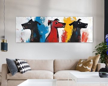 Dog Painting | Three Dogs in Colour by ARTEO Paintings