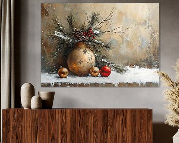 Christmas still life | Red Gold Christmas by Art Whims