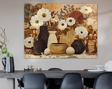 Modern Floral Arrangement van Blikvanger Schilderijen