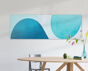 Turquoise Blauw | Abstracte Blauwe Overlappende Cirkels