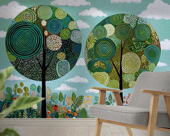 Voorbeeld van het werk in een kamer