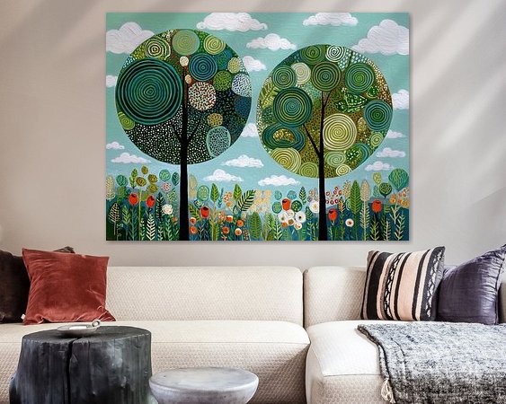 Voorbeeld van het werk in een kamer