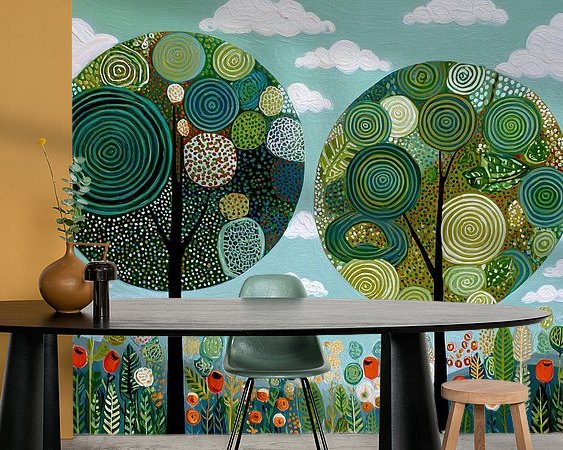 Voorbeeld van het werk in een kamer