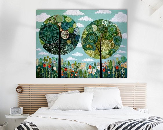 Voorbeeld van het werk in een kamer