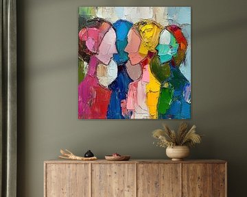 Couleurs des personnes | Figures de visage abstraites sur Caprices d'Art