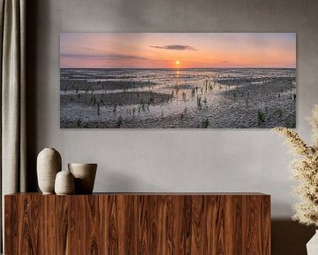 Panorama Sunset Wadden Sea