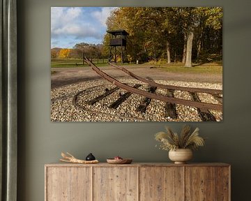 amp Westerbork - Remembrance rails and watchtower in autumn light by KB Design & Photography (Karen Brouwer)