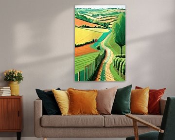 Country road in hilly landscape by Anna Marie de Klerk