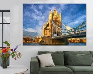 Tower bridge à Londres en peinture sur Patricia Hofmeester