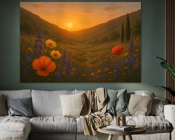 Where Wildflowers Dream of a Golden Sunset by Artsy Inventor
