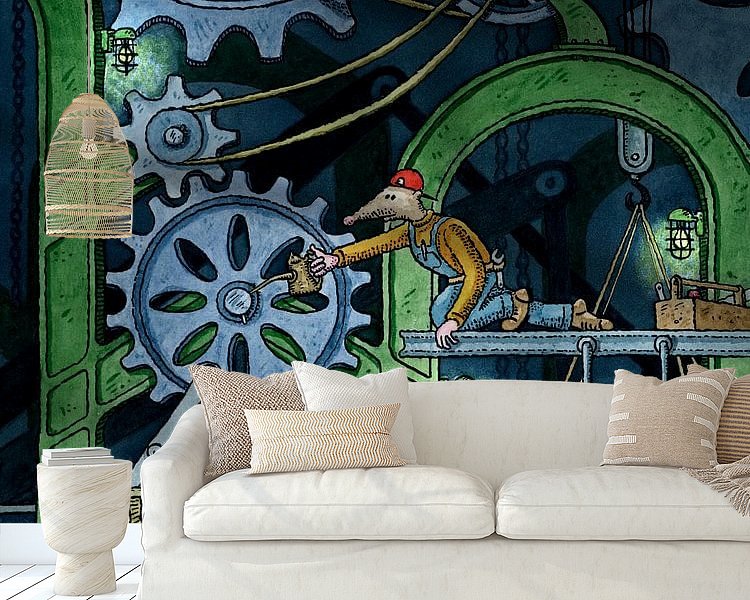 Voorbeeld van het werk in een kamer