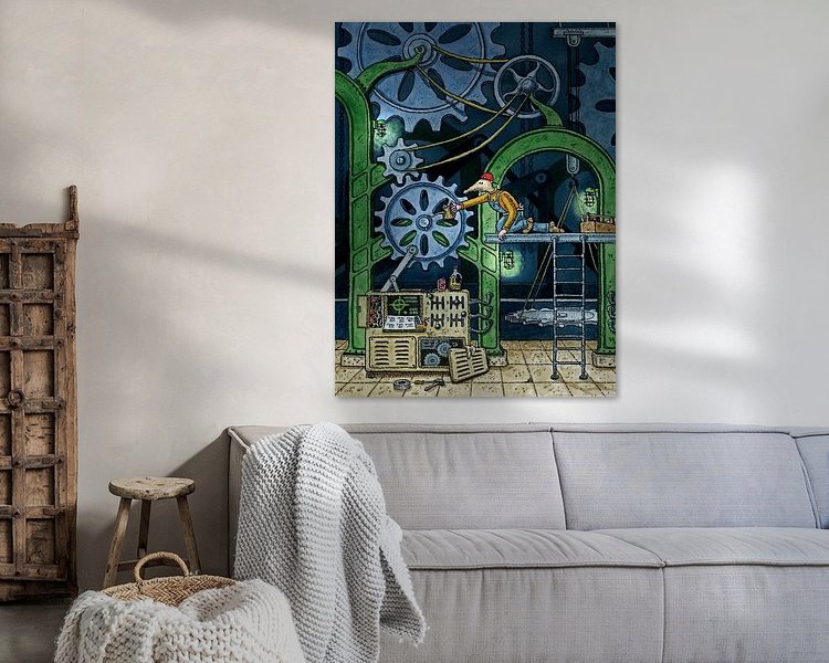 Voorbeeld van het werk in een kamer