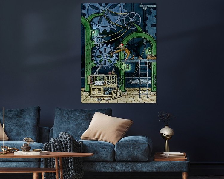 Voorbeeld van het werk in een kamer