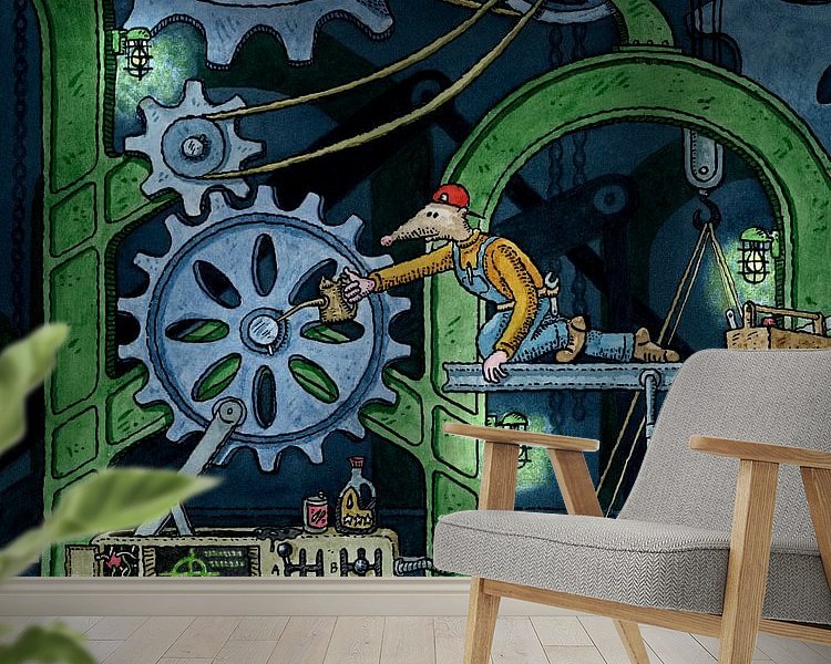 Voorbeeld van het werk in een kamer