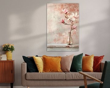 Magnolia – Japandi stilleven in terracotta tinten van Marijke Trienekens