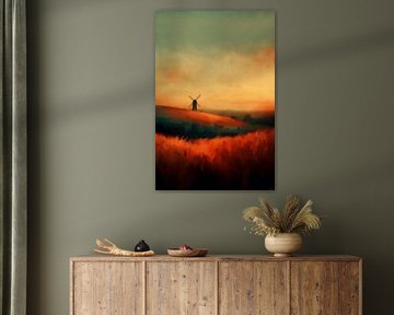 Paysage japonais dans les tons chauds | Coucher de soleil sur Marijke Trienekens