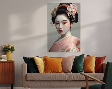Geisha in Pastelkleuren.