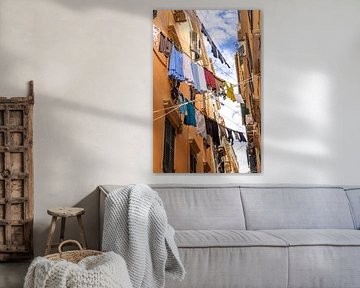 Laundry lines between the alleys