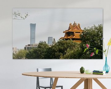 Unique cityscape in Beijing, China, where tradition meets modernity. by Diederik De Mezel