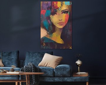 Vrouw met Kleuren | Kleurige Vrouw van ARTEO Schilderijen