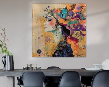 Femme fleurs sur Caprices d'Art