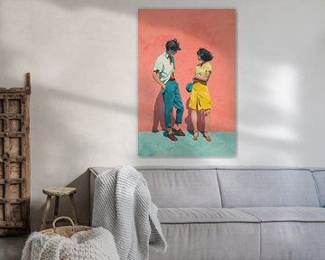 Femme Jaune | Rencontre Vibrante sur Art Merveilleux