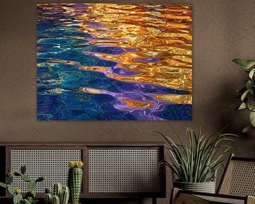 Image colorée d'une surface d'eau réfléchissante