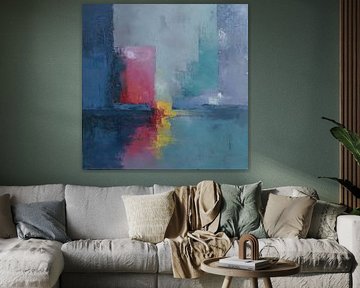 Peinture moderne expressionniste abstraite et colorée