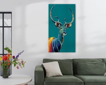 L'antilope dans le feu et la profondeur des couleurs