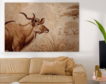 L'élan dans la sérénité sépia