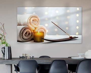 Serviettes, bougie et parfum de Noël