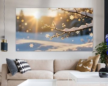 Delicate twijgen in een gouden gloed