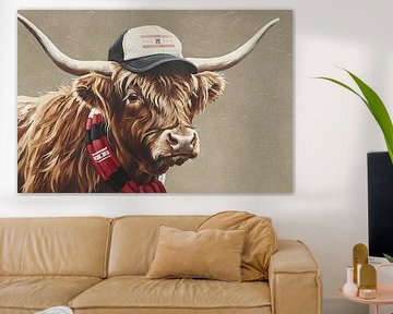 Icône de Drenthe - Highlander écossais avec logo de la province sur Emiel de Lange