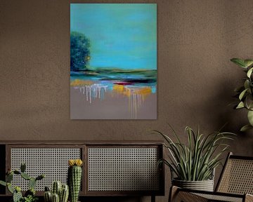 Abstract Landscape - Evening on the Lake by Marina Kozyr