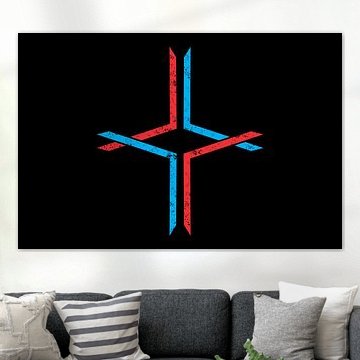 Abstraktes Kreuz Illustration Design, kreative geometrische Kunst für moderne digitale Hintergründe