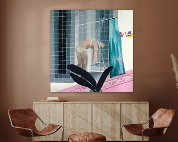 Man neemt douche, 1964 van Lorraine Mooore