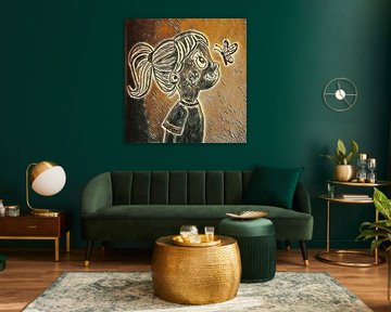 Wunder am Himmel (Zeichnung im Picasso-Stil) von Jose Lok