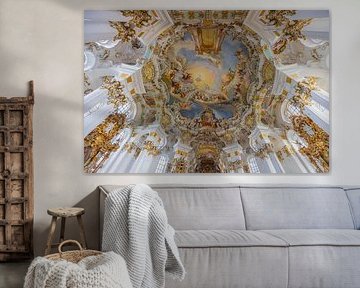Innenraum der Wieskirche, Steingaden, Bayern, Deutschland von Henk Meijer Photography
