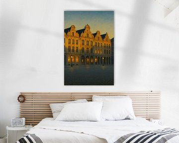 Gouden Uur in Bergen - Harmonie van architectuur in warm licht