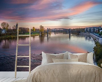 Magdeburg - Uitzicht op de Elbe en de hefbrug