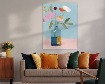 Verspieltes und farbenfrohes Stillleben mit Blumen von Studio Allee