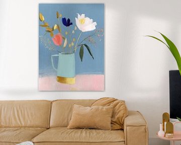 Verspieltes und farbenfrohes Stillleben mit Blumen von Studio Allee