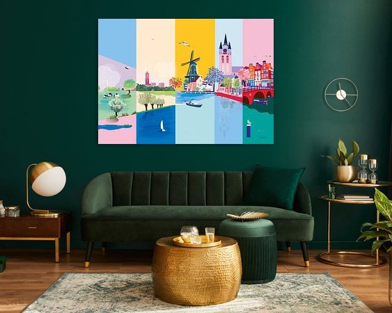 Voorbeeld van het werk in een kamer